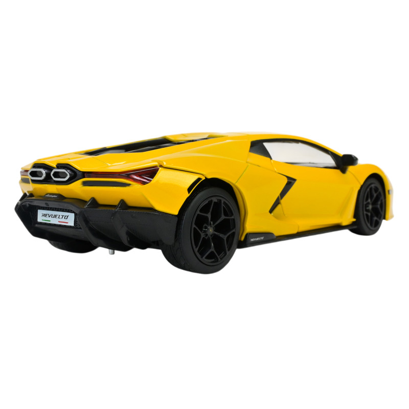 Машинка металева Lamborghini Revuelto Автопром жовта 1:24 світло звук відкр двері 20,5*8*5 см (68200A(Y))