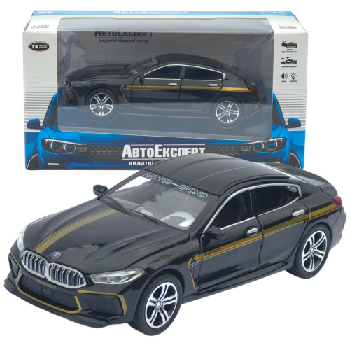 Іграшкова машинка металева BMW Manhart MH8 800 АвтоЕксперт БМВ, чорна, звук, світло, інерція, відкр. двері, капот, багажник, 15*7*5 см (TK-3054)