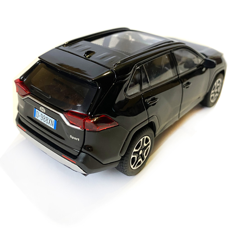 Машинка металева Toyota RAV4 Sport Тойота рав 4 спорт чорна 1:32 звук світло інерція відкр двері багажник капот гумові колеса 15,5*7*6см (AP-1967)
