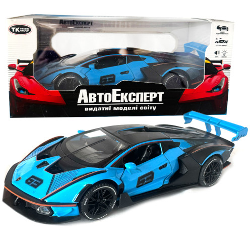 Машинка металева Lamborghini Essenza SCV12 Ламборгіні 1:32 синя світло звук відкр двері баг капот 17,5*6,5*4см (37822)