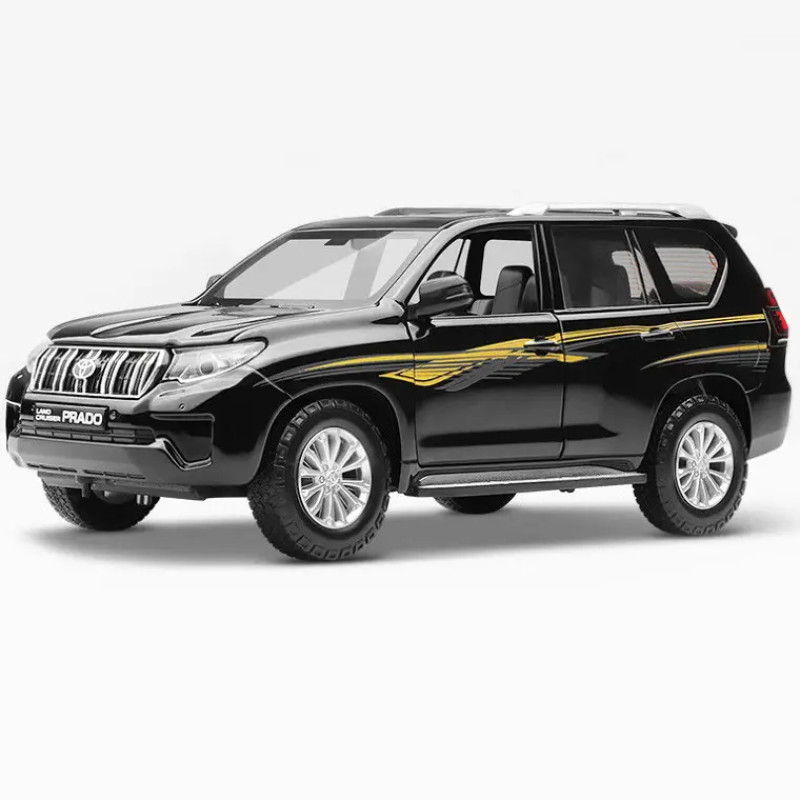 Іграшкова машинка металева Toyota Land Cruiser Prado Автопром Тойота джип 1:24, чорна, 20*7*8 см, (68270)