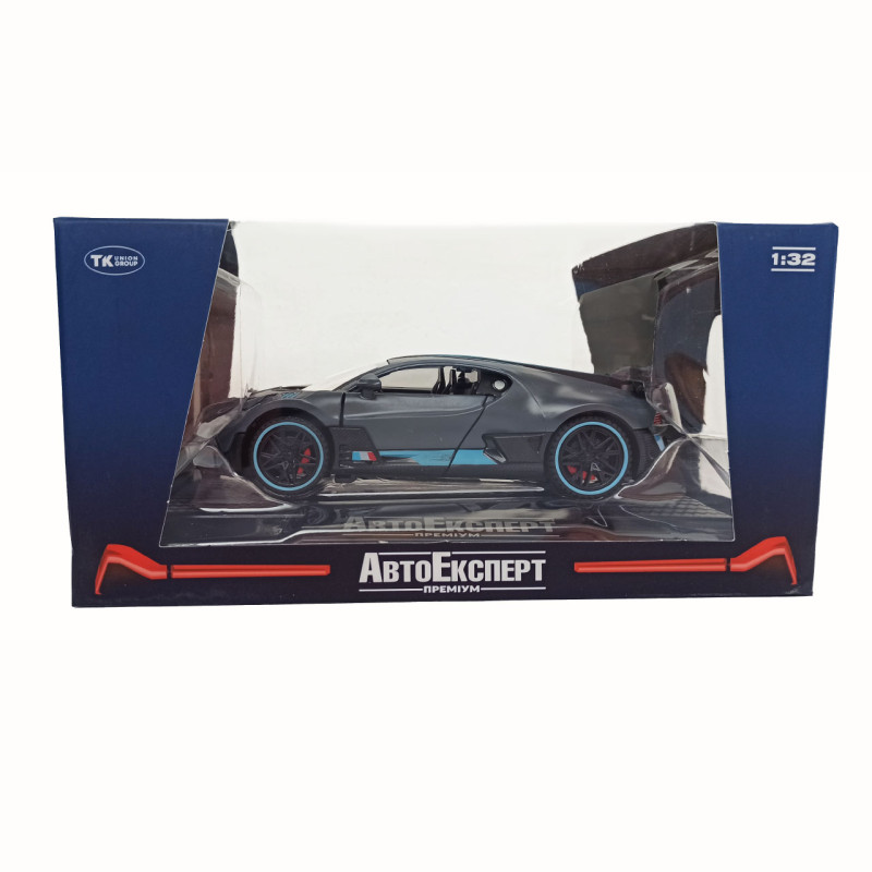 Машинка металева Bugatti Divo, Бугатті, сіра, звук, світло, інерція, відкр двері, Автоексперт, 1:32,15*7*5см (GT-02927)