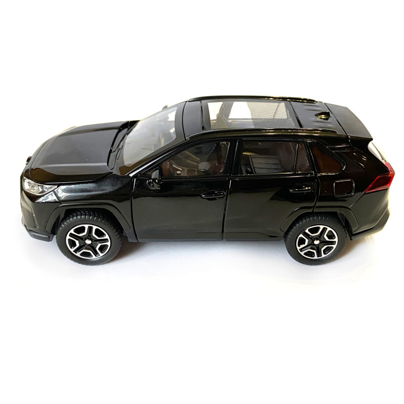 Машинка металева Toyota RAV4 Sport Тойота рав 4 спорт чорна 1:32 звук світло інерція відкр двері багажник капот гумові колеса 15,5*7*6см (AP-1967)