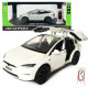 Машинка металева Tesla Model X Electrocar Тесла Модель X Електрокар біла 1:24 зарядна станція звук світло відч двері капот багажник гум колеса 18*6*8см (AP7712)