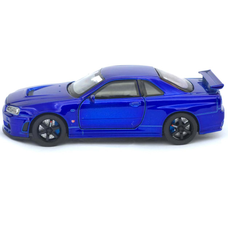Машинка метал Nissan Skyline GT-R синя 1:32 світло звук інерція відч двері капот багаж (TK-13306)