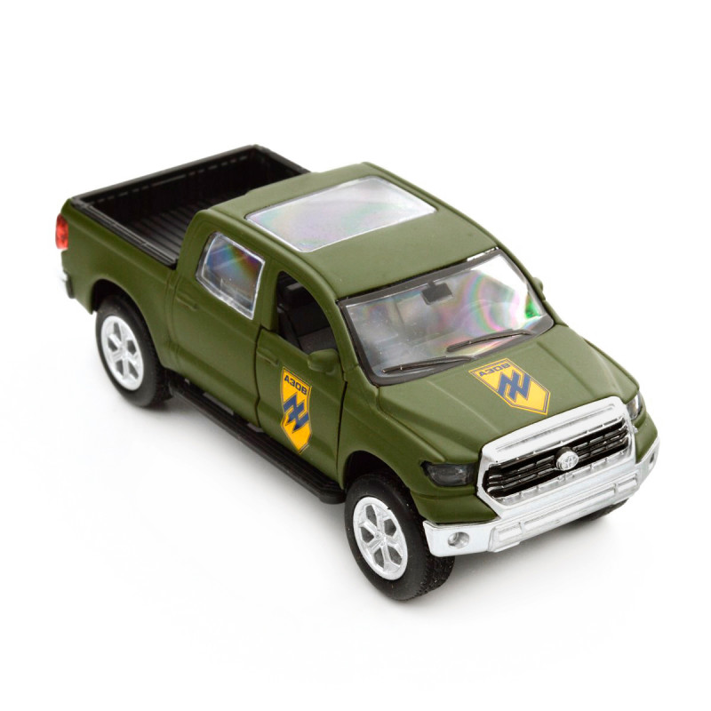 Машинка металева серії Шеврони Героїв Toyota Tundra Азов 1:40 мілітарі 5*12*4см (KM6008)