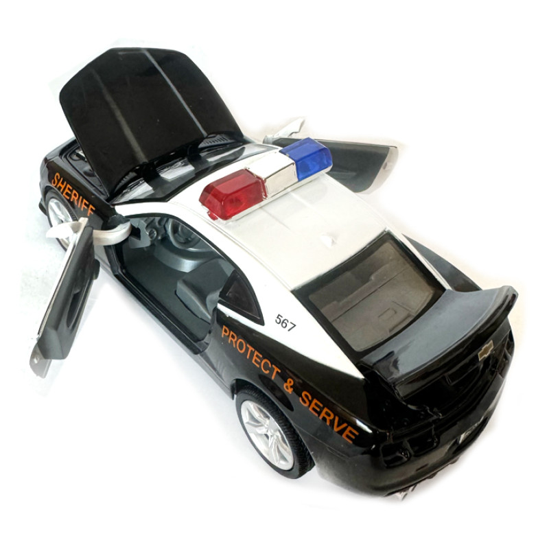 Машина металева поліція Chevrolet Camaro SS-Police Автопром 1:32 світло звук відкр двері баг капот 18*7*6см (68396)