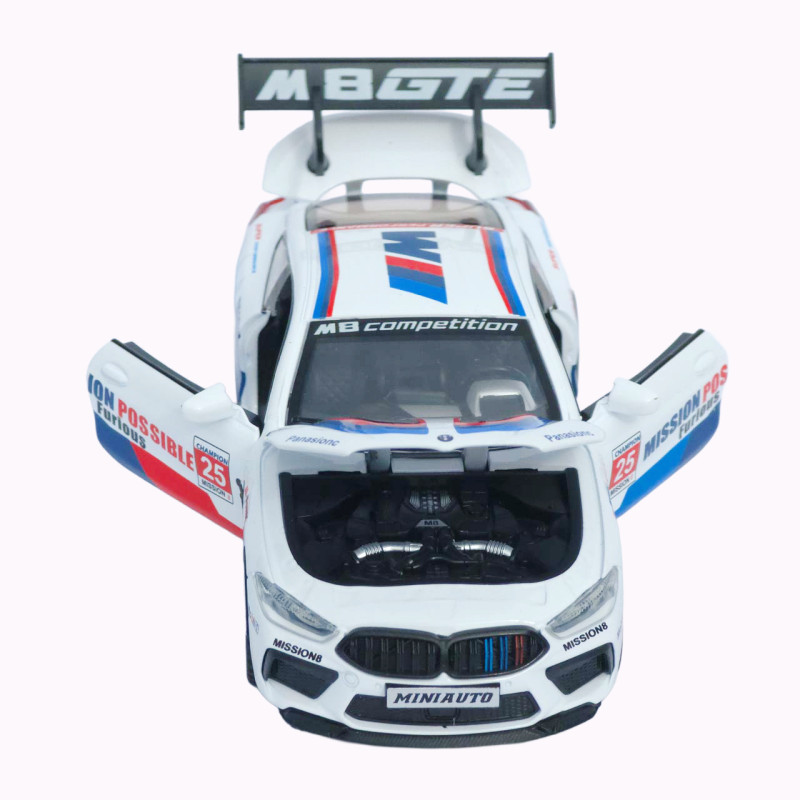 Машинка метал BMW M8 Competition GTE АвтоЕксперт біла 1:32 звук світло інерція 16*7*4 см (LF-46311)