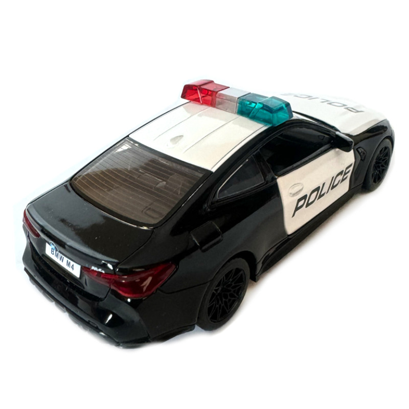 Машина металева поліція BMW M4 G82 БМВ інерція 1:32 світло звук відкр двері 14*7*5см (68701J)