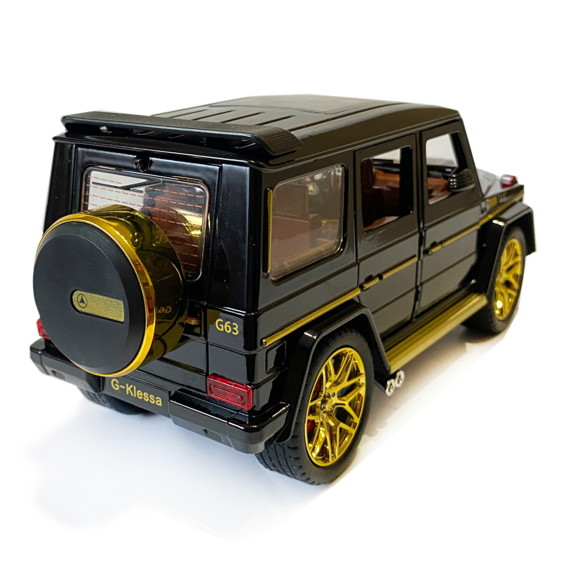 Машинка металева дитяча Mercedes-Benz G63 Мерседес Гелендваген, чорний, Автоексперт, 1:24, світло, інерція, відкриваються двері, багажник, капот, 22*7*9,5см (GT - 08116)