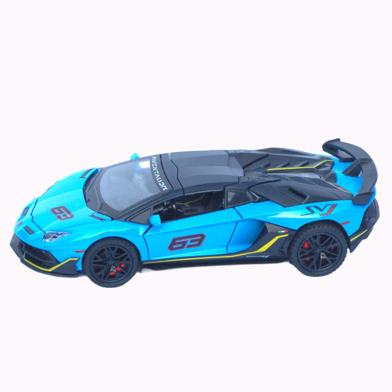 Машинка метал Lamborghini Aventador SVJ АвтоЕксперт блакитна 1:32 звук світло 15,5*7*3,8 см (LF-66519)