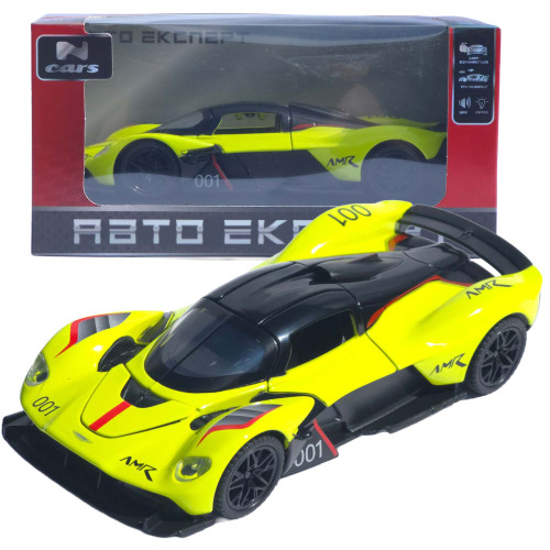 Машинка метал Aston Martin Valkyrie АвтоЕксперт жовта 1:32 звук світло 15*6*4 см (L-0508-85)