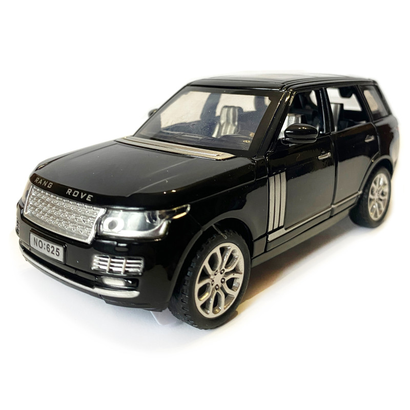 Машинка металева дитяча Range Rover, Рендж Ровер, чорний, Автоексперт, 1:32, звук, світло, інерція, відкриваються двері багажник капот, 15*7*6см. (48697W)