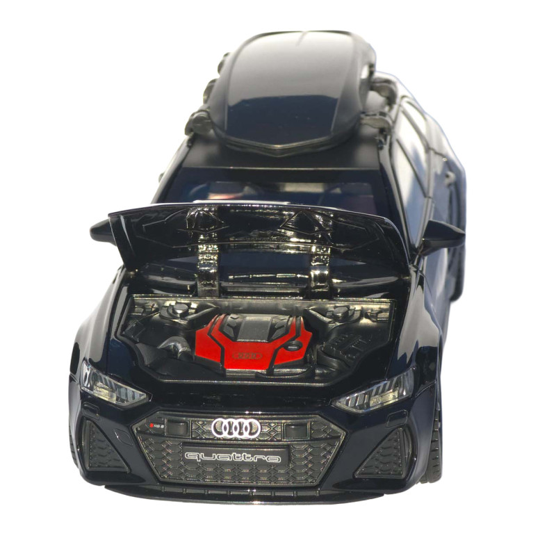 Машинка метал Audi RS6 Avant чорна 1:24 світло звук відкр двері капот багажник (1870-07)