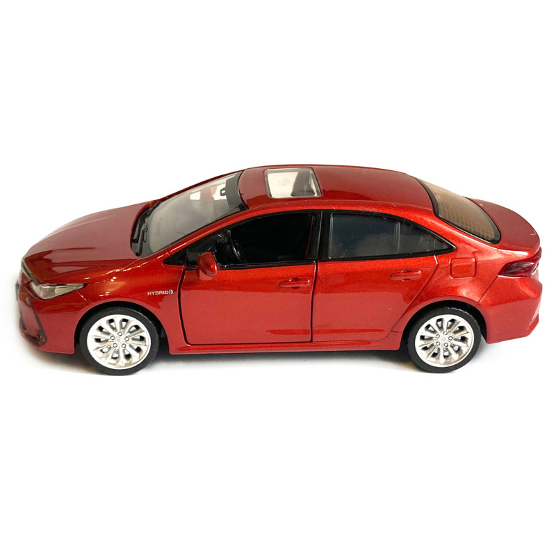 Машинка іграшкова металева Toyota Corolla Hybrid Автопром Тойота Королла гібрид, червона, світло, звук, відкр. двері, 14*6*4 см (68432)