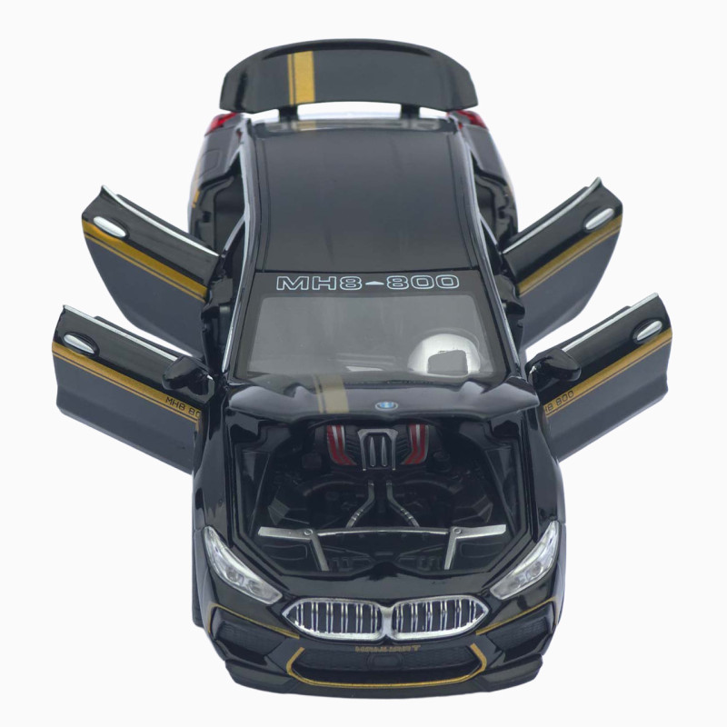 Іграшкова машинка металева BMW Manhart MH8 800 АвтоЕксперт БМВ, чорна, звук, світло, інерція, відкр. двері, капот, багажник, 15*7*5 см (TK-3054)