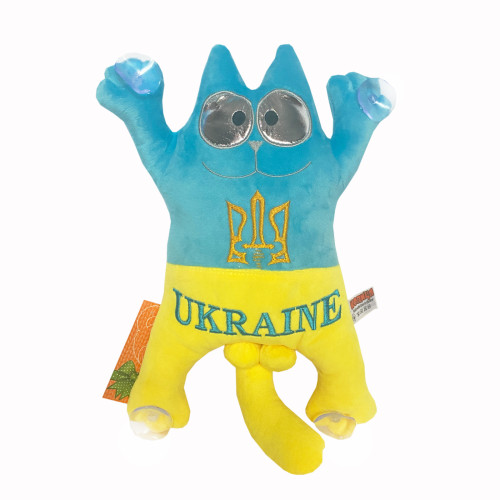 М`яка іграшка Котик Ukraine з гербом " Слава Україні " на присосках в машину 33*24*7 см (00971-4)
