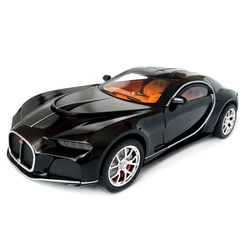 Машинка металева Bugatti Atlantic чорна АвтоЕксперт 1:24 парогенерація світло звук 20*8,5*5,5 см (GT-70150)