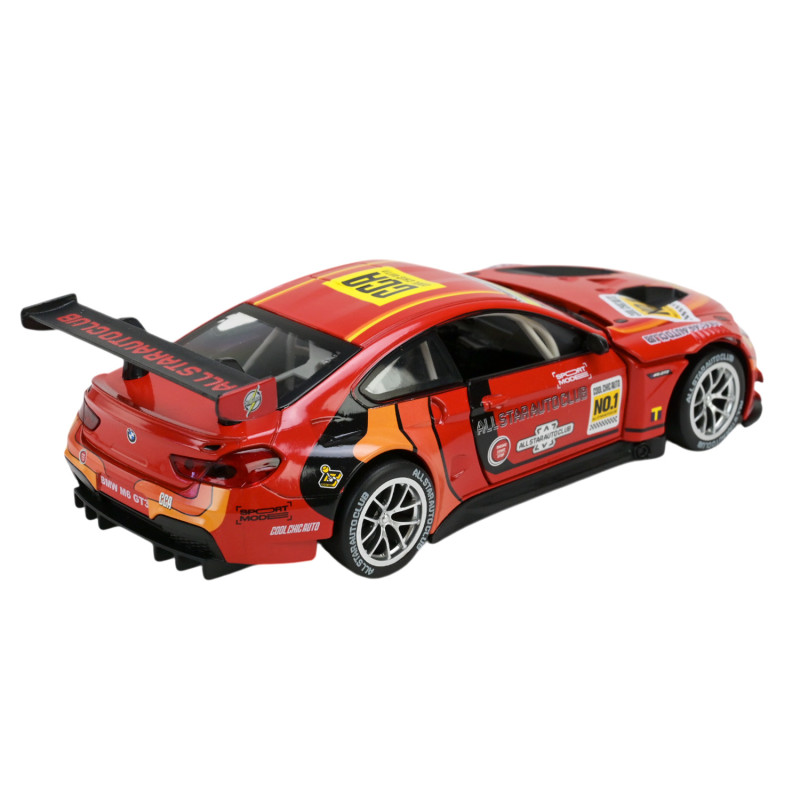 Машинка металева BMW M6 GT3 червона 1:24 відкриваються двері капот 21*9*5 см (68278A)