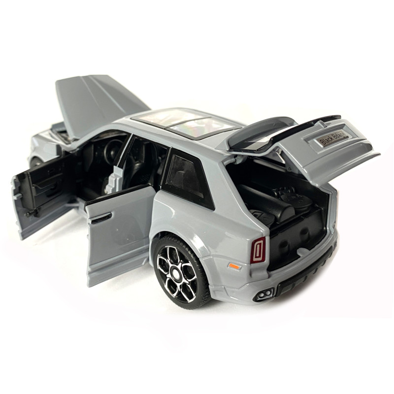 Іграшкова машинка металева Rolls-Royce Ghost BLACK BADGE, ролс ройс,сірий, звук, світло, інерція, откр двері, капот, Автоексперт, 1:32,15*8*5,5см (ТК-11056)