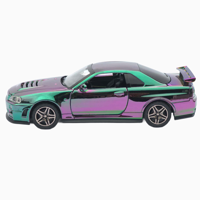 Машинка метал Nissan Skyline GT-R (R34) АвтоЕксперт хамелеон 1:32 звук світло інерція (ТК-9360)