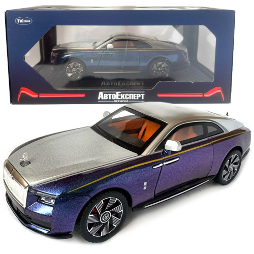Машинка металева дитяча Rolls-Royce Spectre Ролс Ройс срібно-фіолетовий Автоексперт 1:24 світло інерція відкр двері баг капот 21*5,5*8,5см (GT - 41074)