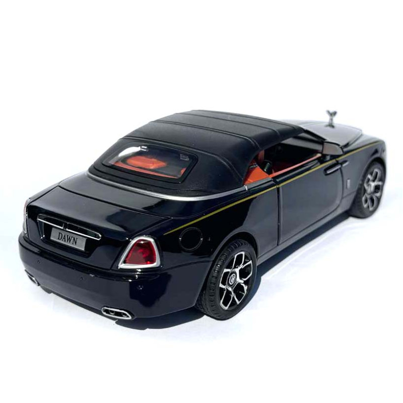 Машинка метал Rolls-Royce Dawn Spofec Ролс Ройс кабріолет чорний 1:24 відкр двері баг капот звук світло 22*6,5*8см (AP-2013)