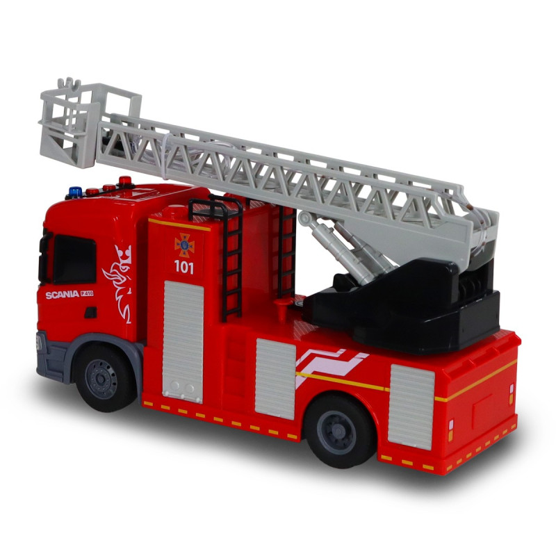 Пожежна машина Scania (світло, звук, функція води), Big Truck, TechnoDrive, 31х10х16 см (6407KS)