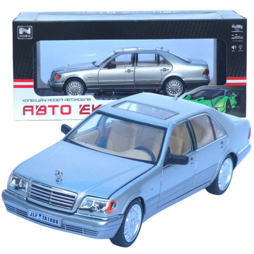 Машинка метал Mercedes-Benz S-Class W140 АвтоЕксперт срібляста 1:24 звук світло 21*8*6,5 см (G9765-42)