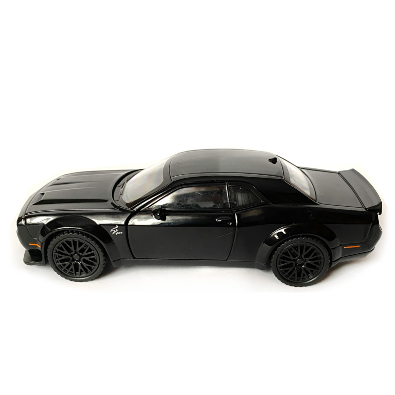 Іграшкова машинка металева Dodge Challenger SRT, Додж, чорний, звук, світло, інерція, відкр двері, багажник, капот, Автоексперт, 1:32,15*7*4,5см (50801)