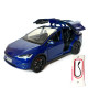 Машинка металева Tesla Model X Electrocar Тесла Модель X Електрокар синя 1:24 зарядна станція звук світло відч двері капот багажник гум колеса 18*6*8см (AP-2004)