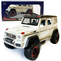 Машинка металева дитяча Mercedes G500 мерседес, біла, Автоексперт, 1:24, світло, інерція, відкриваються двері, багажник, капот, 20*10*11см (GT - 09002)