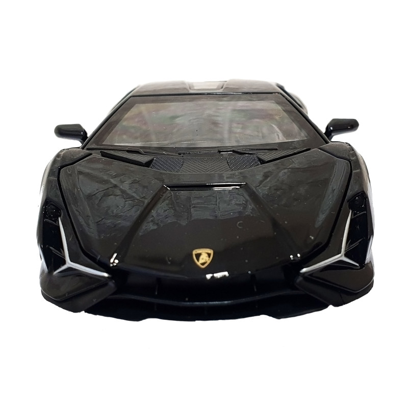 Іграшкова машинка металічна Lamborghini Sian (Ламборгіні сіан) "АвтоЕксперт", чорна, світло, звук, інерція, відкр двері, багажник, капот, 15*6*4см, 28104