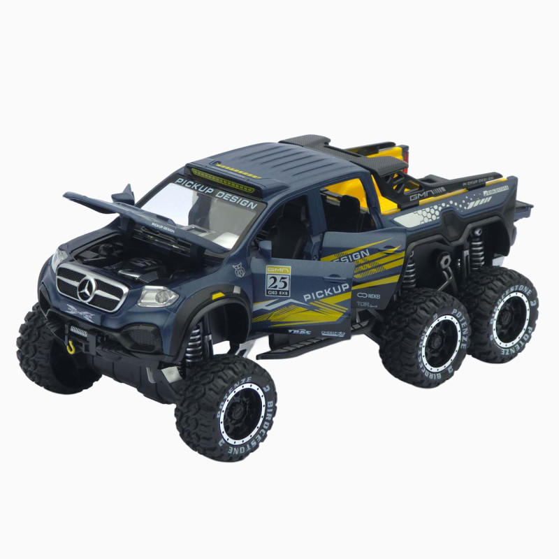 Машинка метал Mercedes-Benz X-Class 6x6 АвтоЕксперт синя 1:32 звук світло інерція 20,5*10*8,5 см (ТК-9172)