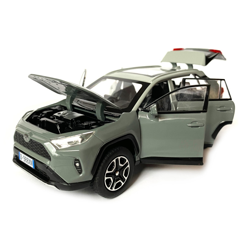 Іграшкова машинка металева Toyota RAV4 Sport, Тойота рав спорт, сіра, звук, світло, інерція, відкр двері, багажник, капот, Автоексперт, 1:32,14,5*7*6см (40962)