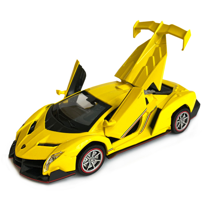 Іграшкова машинка металічна Lamborghini (Ламборгіні) "АвтоЕксперт", жовта, світло, звук, інерція, відкр двері, багажник, капот, 17*7*4см, 81322