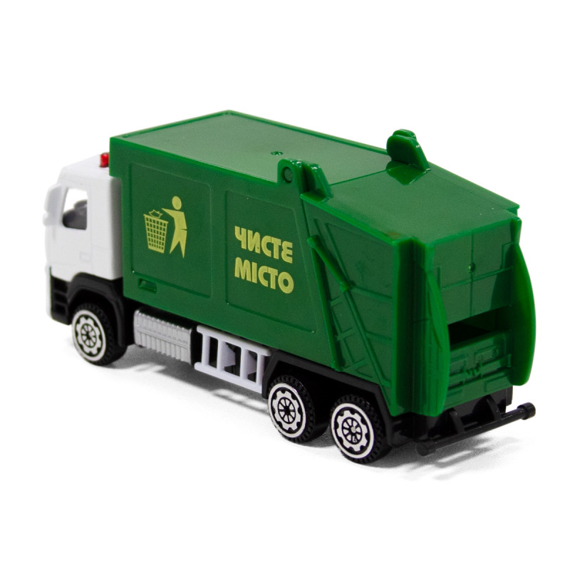 Машинка метал, пластик, дитяча Volvo Сміттєвоз, зелена, 3*11*5см (250300)