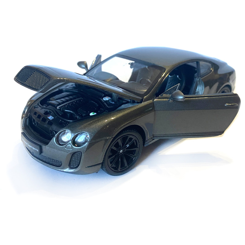Іграшкова машинка металева WELLY 1:24 BENTLEY CONTINENTAL SUPERSPORTS, бентлі континенталь суперспорт, відкр.двері, капот, сіра,19*7.5*5.5 см (24018W)