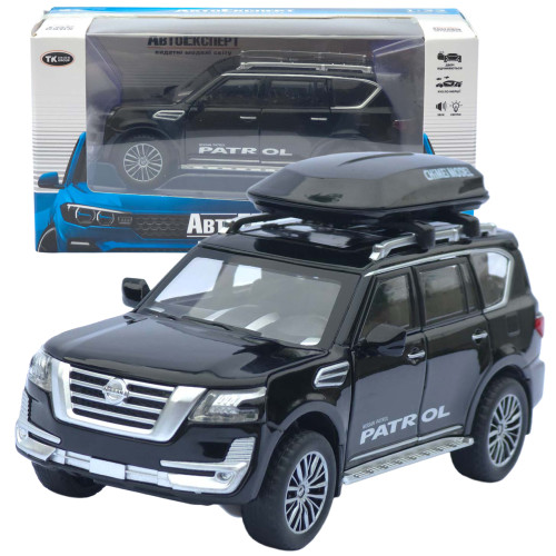 Іграшкова машинка металева Nissan Patrol (Ніссан Патрол) АвтоЕксперт чорна світло звук відкр двері 15*7*5см (6505/50915)
