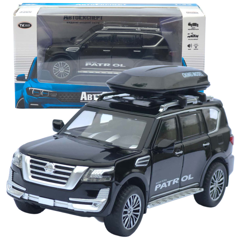 Іграшкова машинка металева Nissan Patrol (Ніссан Патрол) АвтоЕксперт чорна світло звук відкр двері 15*7*5см (6505/50915)