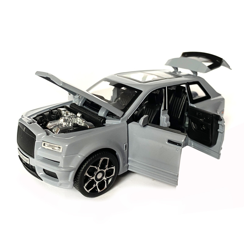 Іграшкова машинка металева Rolls-Royce Ghost BLACK BADGE, ролс ройс,сірий, звук, світло, інерція, откр двері, капот, Автоексперт, 1:32,15*8*5,5см (ТК-11056)