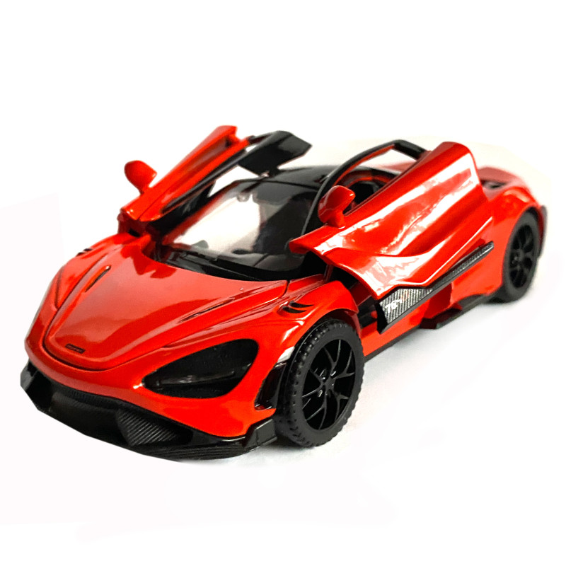 Іграшкова машинка металева McLaren 765LT, макларен, червона, звук, світло, інерція, откр двері, капот, Автоексперт, 1:32,14*8*4см (ТК-15808)