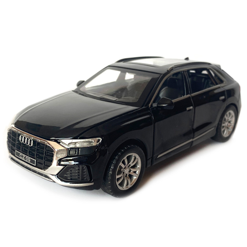 Машинка металева дитяча Audi Q8, Ауді, чорна, 1:32, Автоексперт, звук,світло,інерція, відкр двері,багажник,капот, 16*6*5 (GT-08198)
