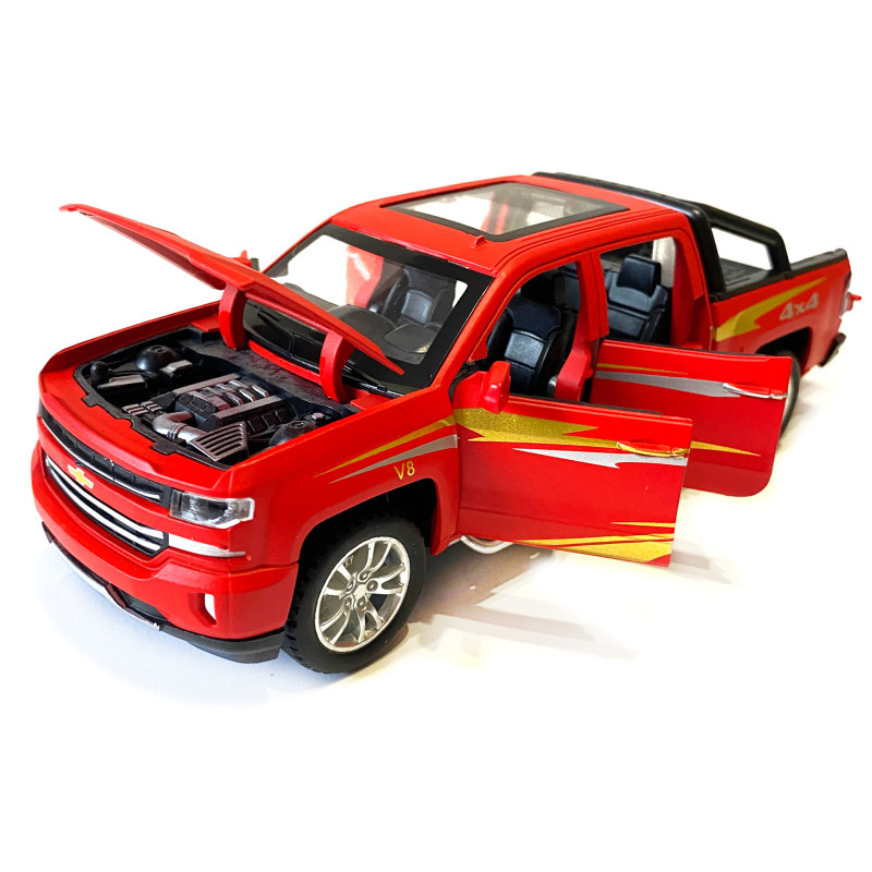 Машинка металева дитяча Chevrolet V8 Шевроле, червона, Автоексперт, 1:32, світло, інерція, відкриваються двері, багажник, капот, 17,5*5*6см (TК - 32293)