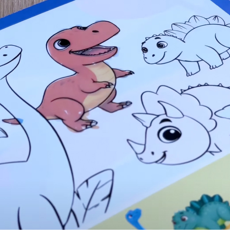 Книжка логічна WToys 10 ст тваринки картки на липучках сортер водна розмальовка маркер 23,5*22*1см (88384)