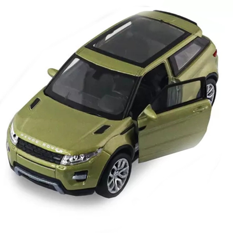 Машинка метал Land Rover  Evoque Ленд ровер 1:43 зелений відкр двері 5*11*4см (250388W)