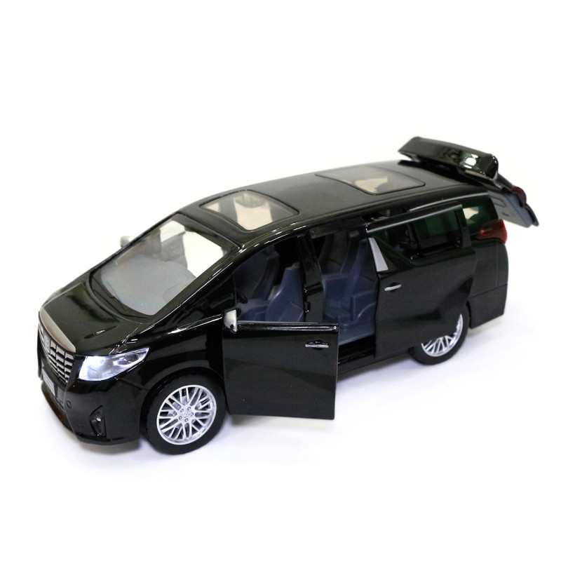 Машинка метал Toyota Alphard Автопром чорна 1:29 світло звук відкр двері 17*6,5*6,5 см (68481)