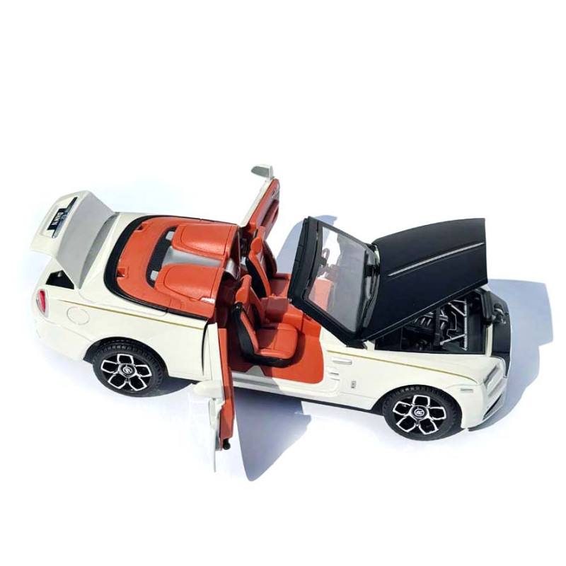 Машинка метал Rolls-Royce Dawn Spofec Ролс Ройс кабріолет білий 1:24 відкр двері баг капот звук світло 22*6,5*8см (AP-2013)
