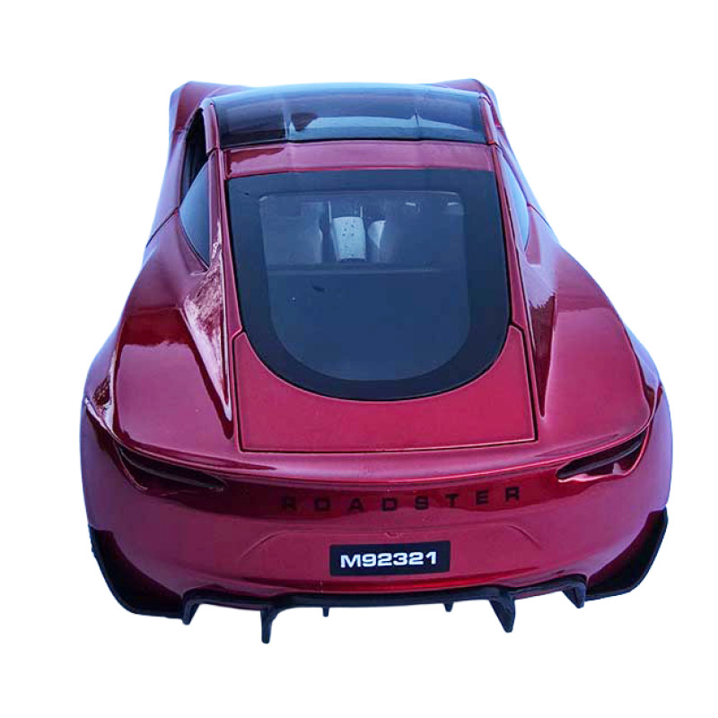 Машинка матал Tesla Roadster Тесла червона електро зарядка 1:24 звук світло 17*6,5*4,5см (RS-03612)