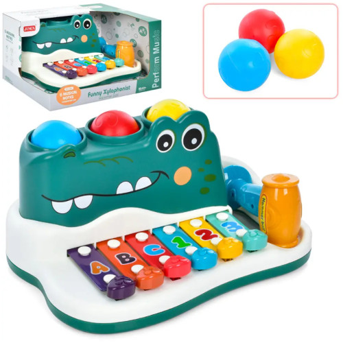 Дитячий ксилофон “Funny Xylophonist”, 3 кульки, молоточок, у коробці (RJ 6807)